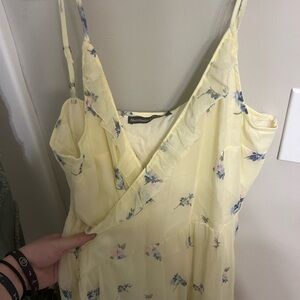 Abercrombie & Fitch Cream Floral Wrap Dress